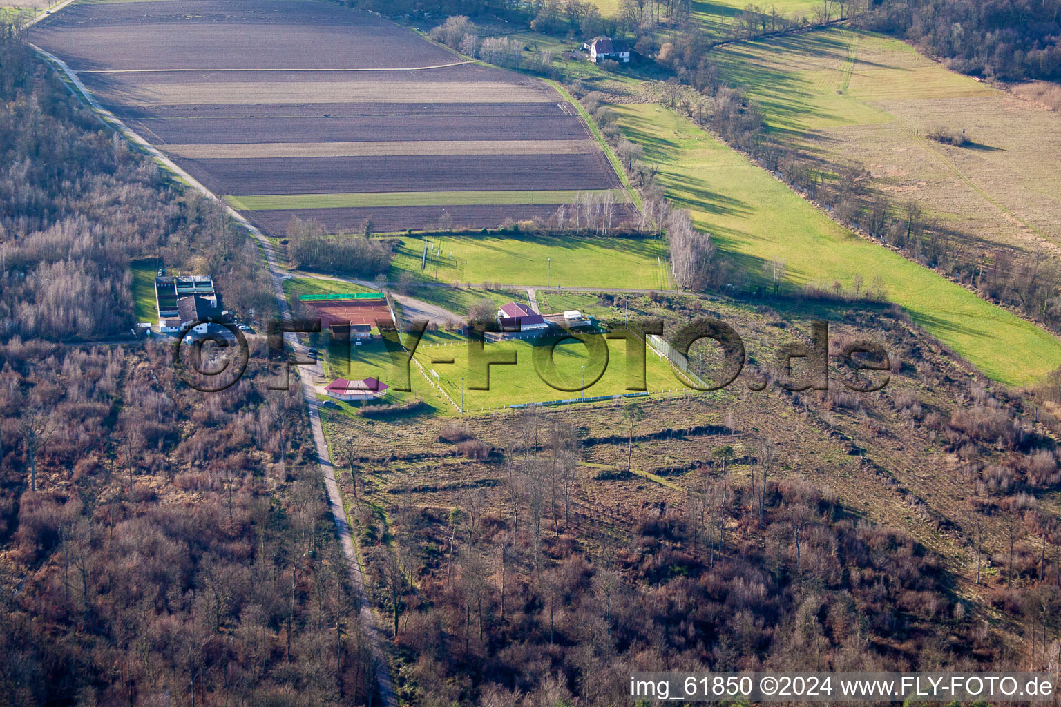 Vue aérienne de Terrain de sport à Steinweiler dans le département Rhénanie-Palatinat, Allemagne