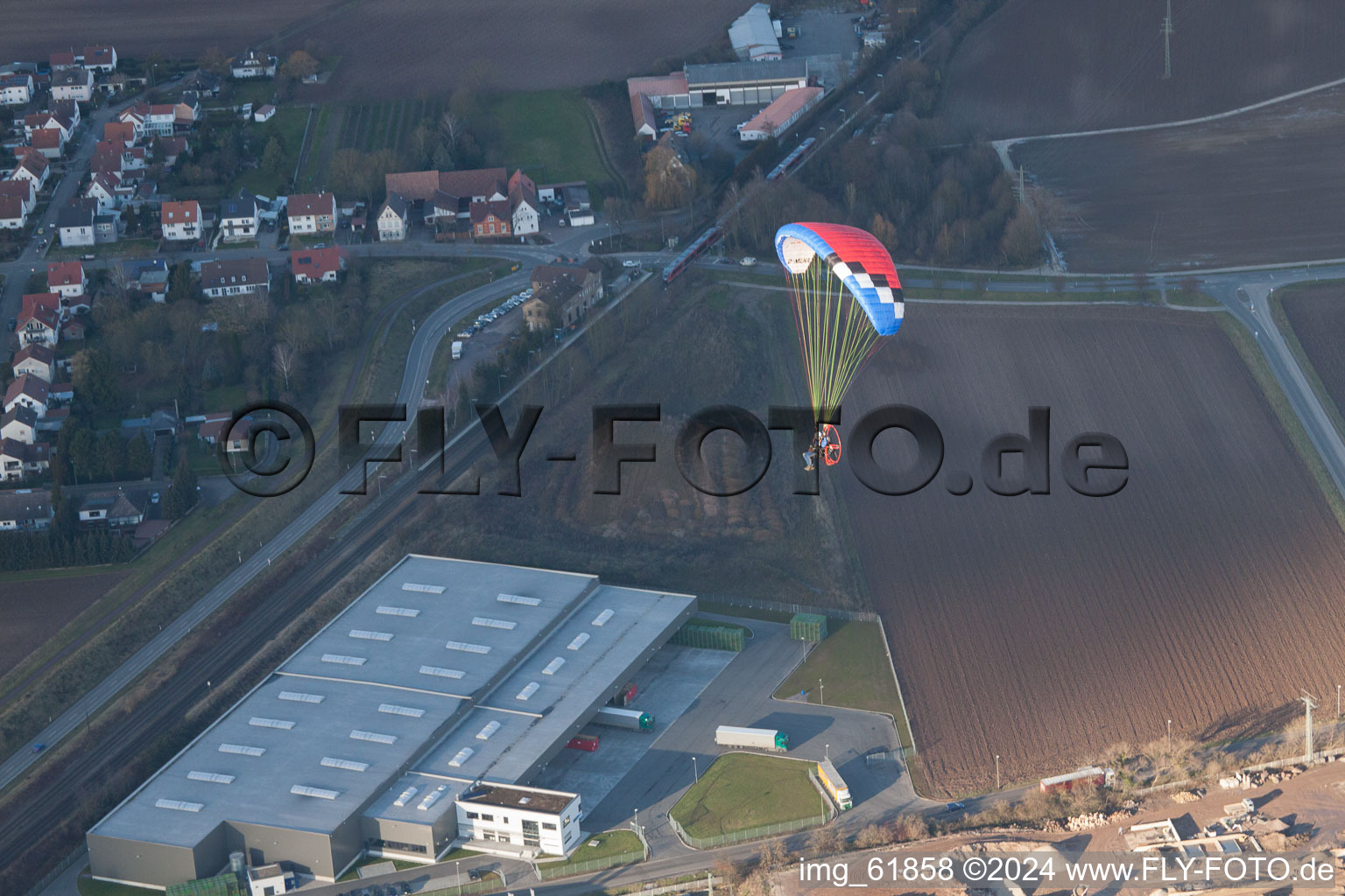 Vue aérienne de Gare à Rohrbach dans le département Rhénanie-Palatinat, Allemagne