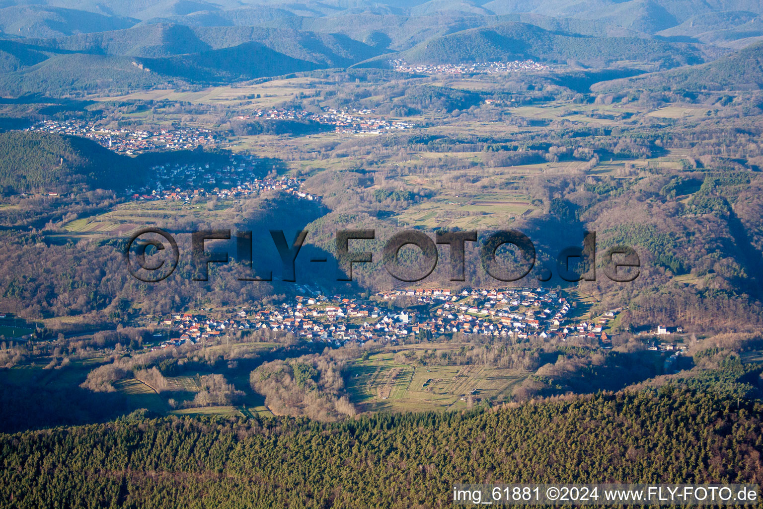 Vue oblique de Silz dans le département Rhénanie-Palatinat, Allemagne