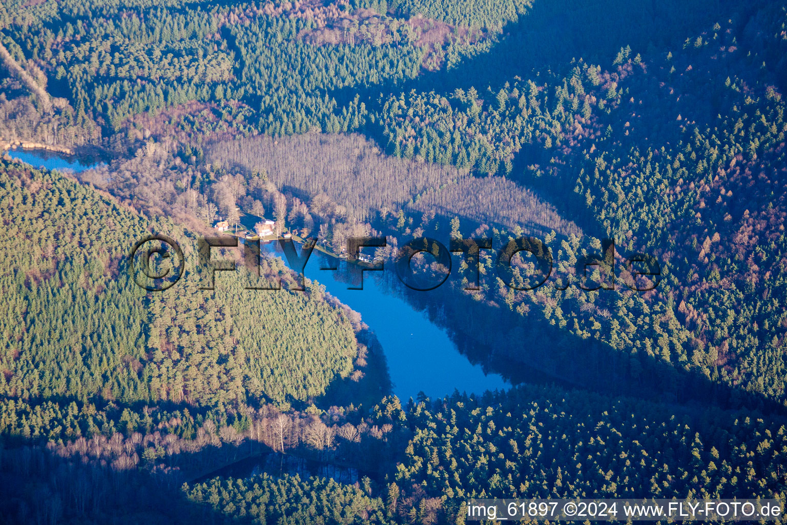 Niederschlettenbach dans le département Rhénanie-Palatinat, Allemagne depuis l'avion