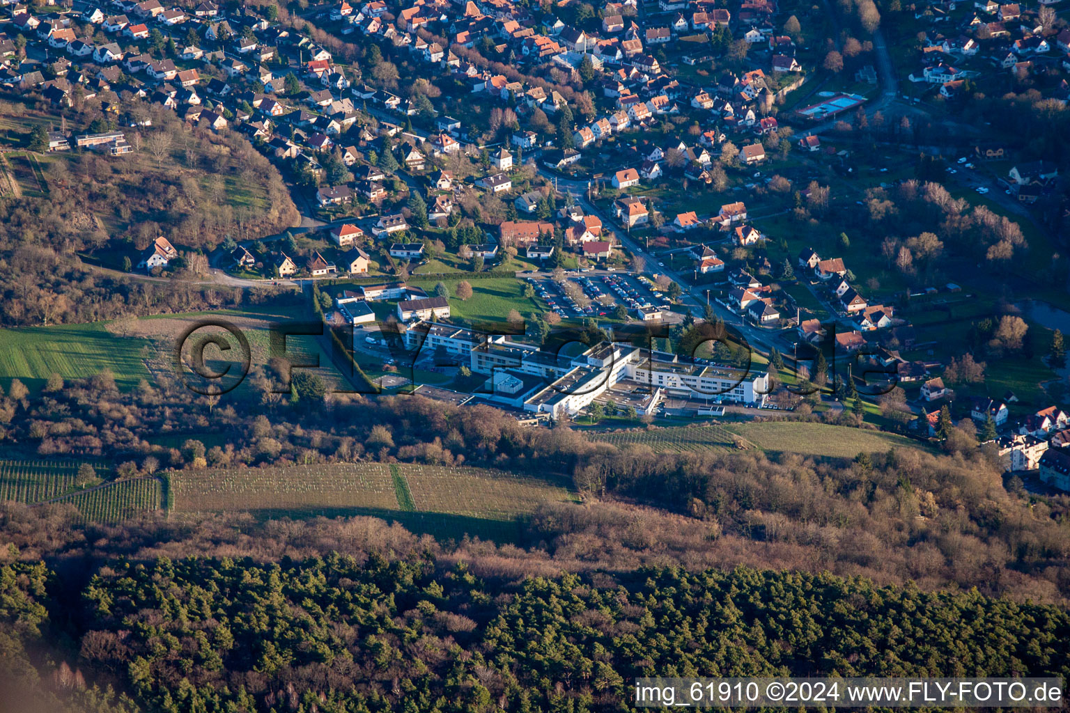 Vue oblique de De l'ouest à Wissembourg dans le département Bas Rhin, France