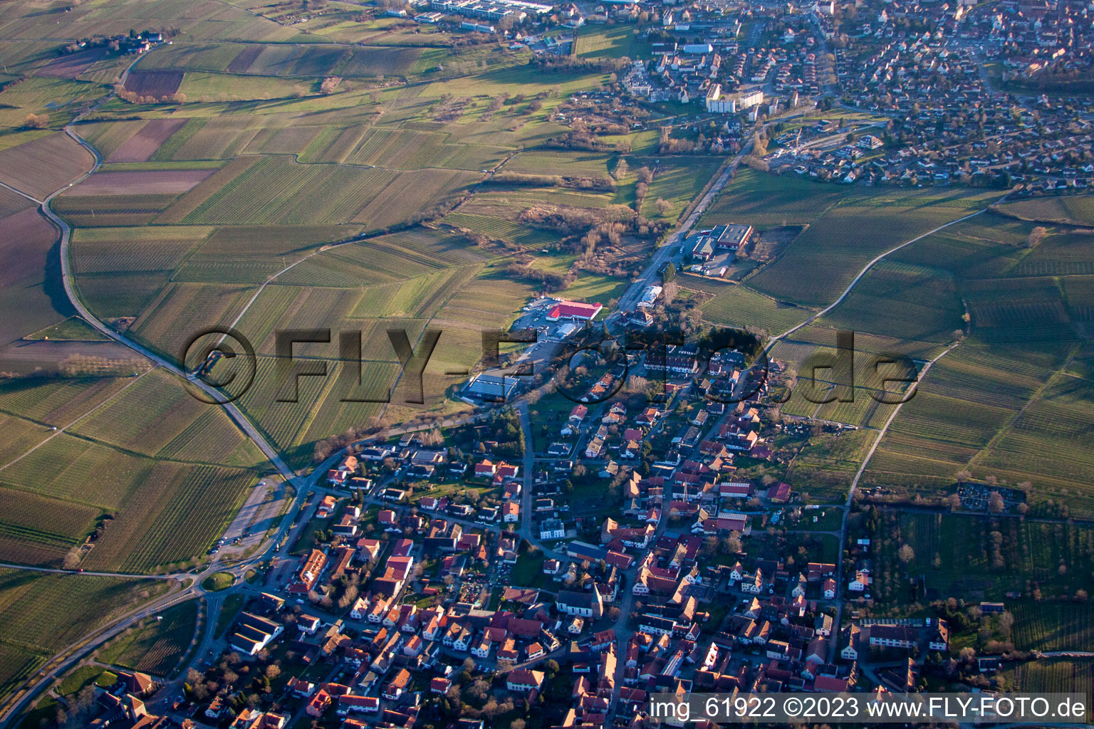 Photographie aérienne de Quartier Rechtenbach in Schweigen-Rechtenbach dans le département Rhénanie-Palatinat, Allemagne