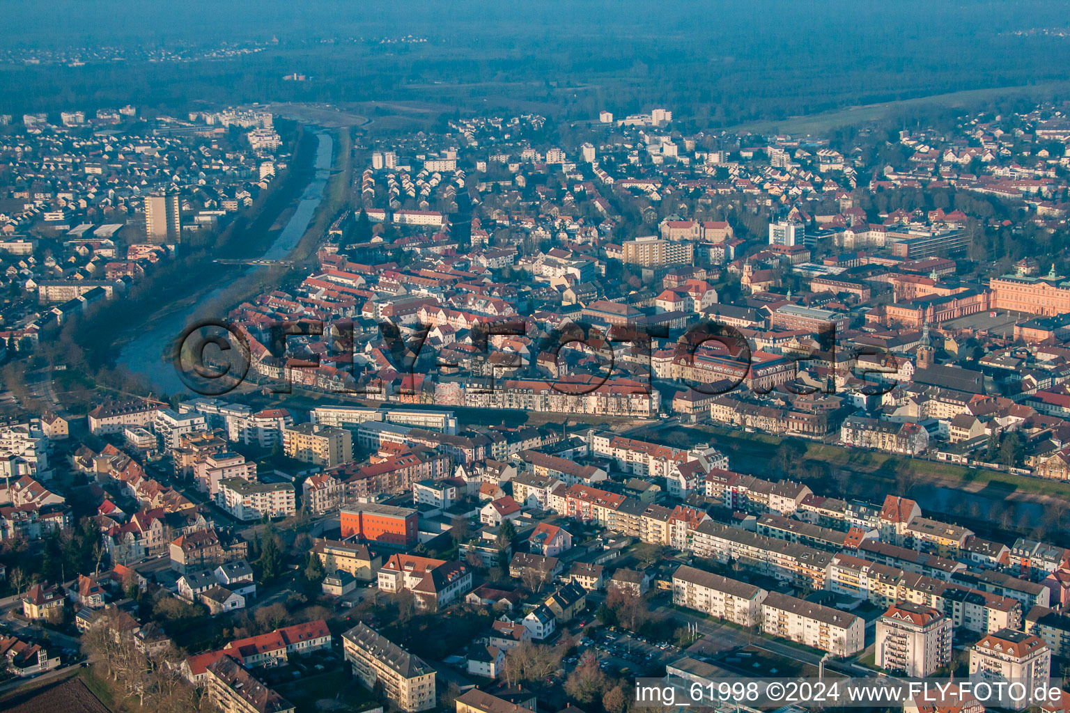 Vue aérienne de Murg vers W à Rastatt dans le département Bade-Wurtemberg, Allemagne