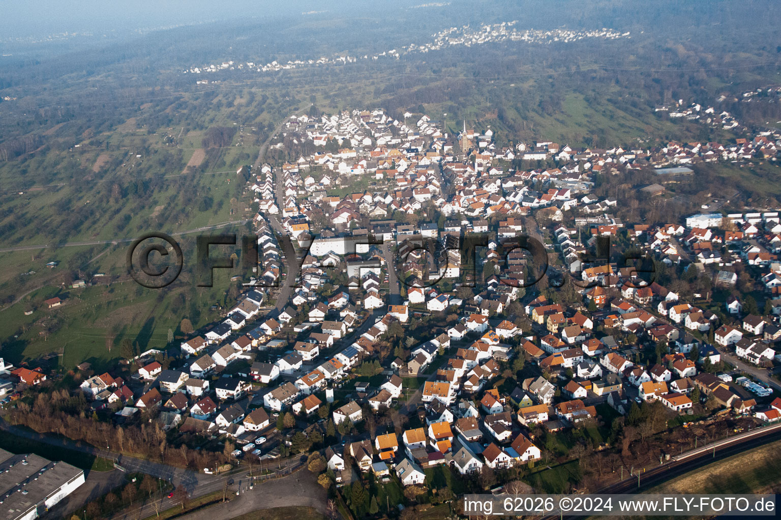 Vue aérienne de Kuppenheim dans le département Bade-Wurtemberg, Allemagne