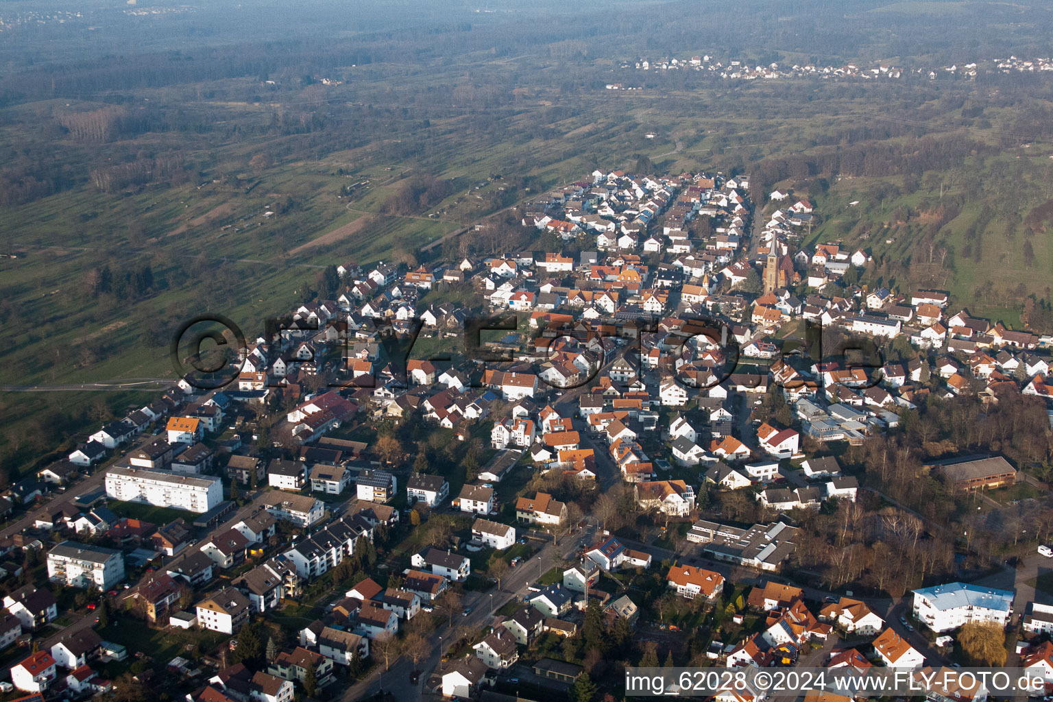 Vue oblique de Kuppenheim dans le département Bade-Wurtemberg, Allemagne