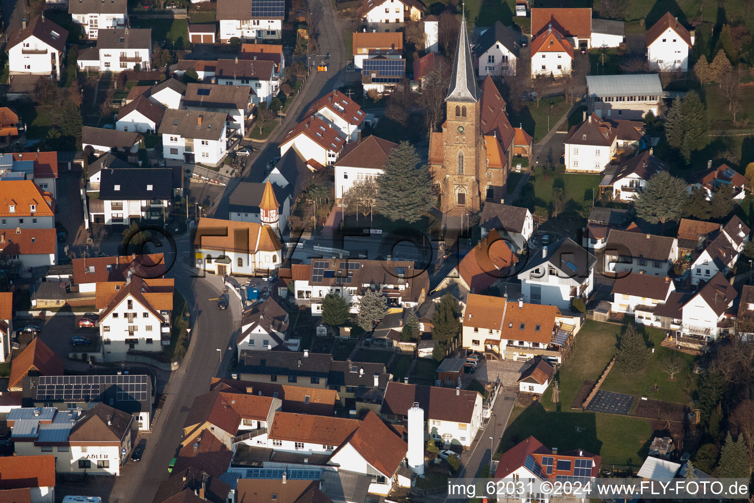 Photographie aérienne de Bischweier dans le département Bade-Wurtemberg, Allemagne