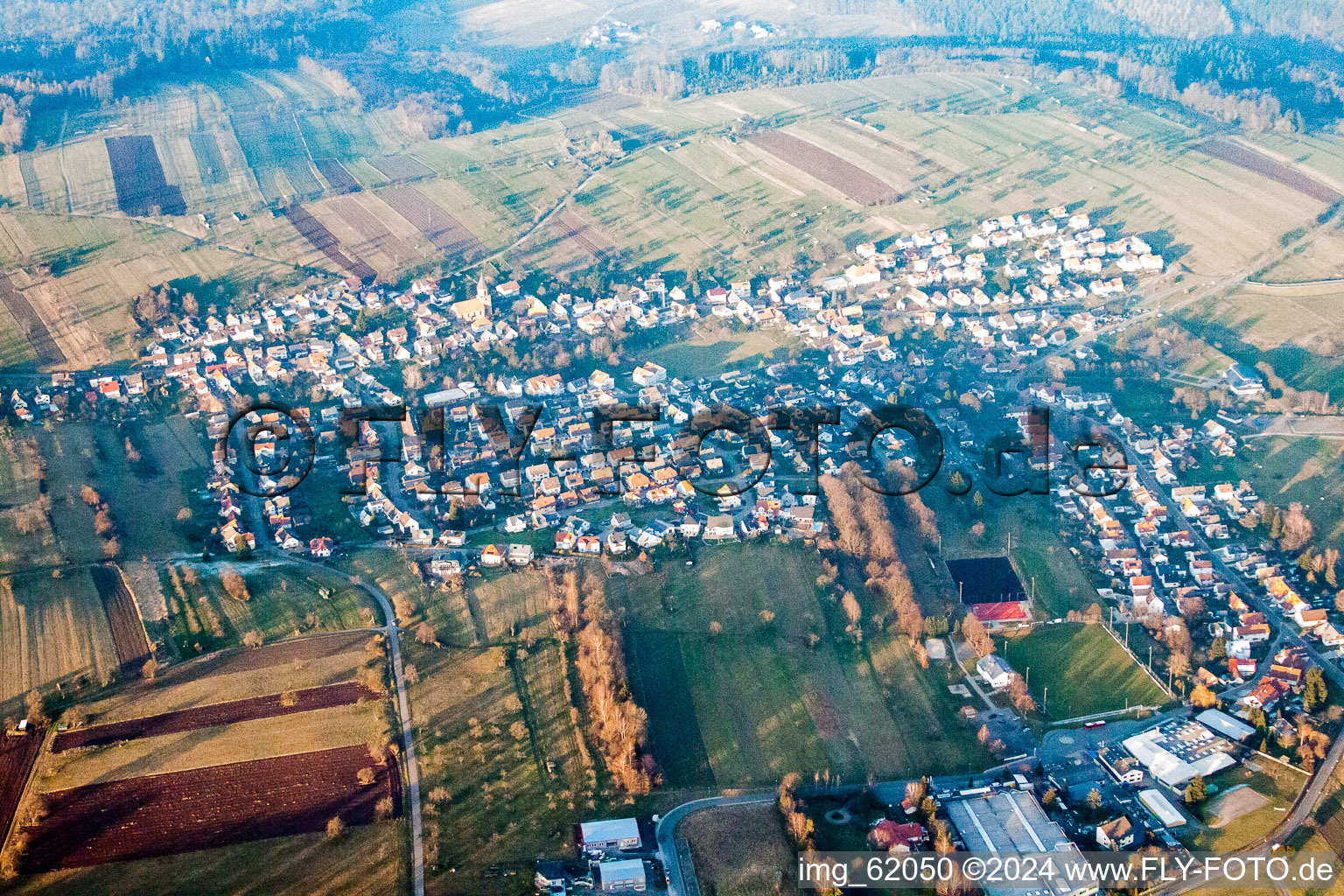 Quartier Völkersbach in Malsch dans le département Bade-Wurtemberg, Allemagne du point de vue du drone