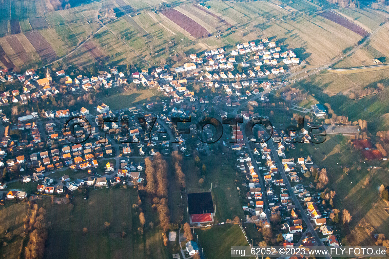 Quartier Völkersbach in Malsch dans le département Bade-Wurtemberg, Allemagne vu d'un drone