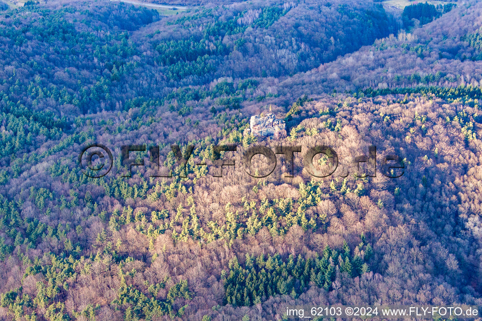 Vue aérienne de Münchweiler am Klingbach dans le département Rhénanie-Palatinat, Allemagne