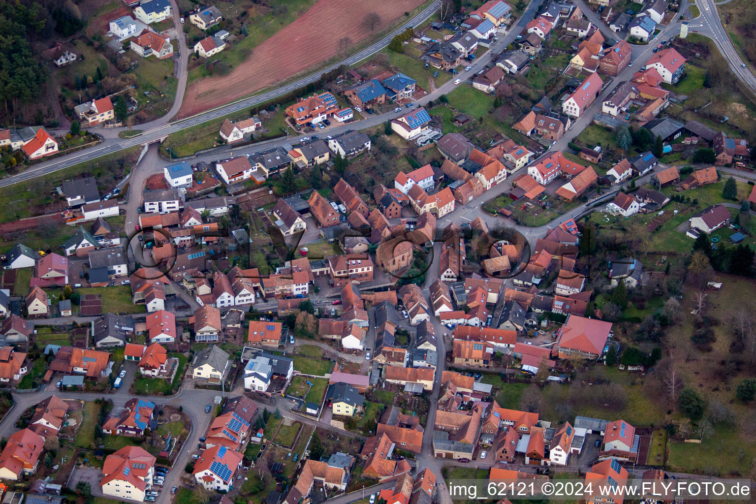 Enregistrement par drone de Völkersweiler dans le département Rhénanie-Palatinat, Allemagne