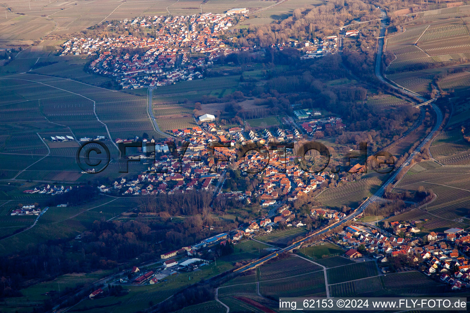 Image drone de Siebeldingen dans le département Rhénanie-Palatinat, Allemagne