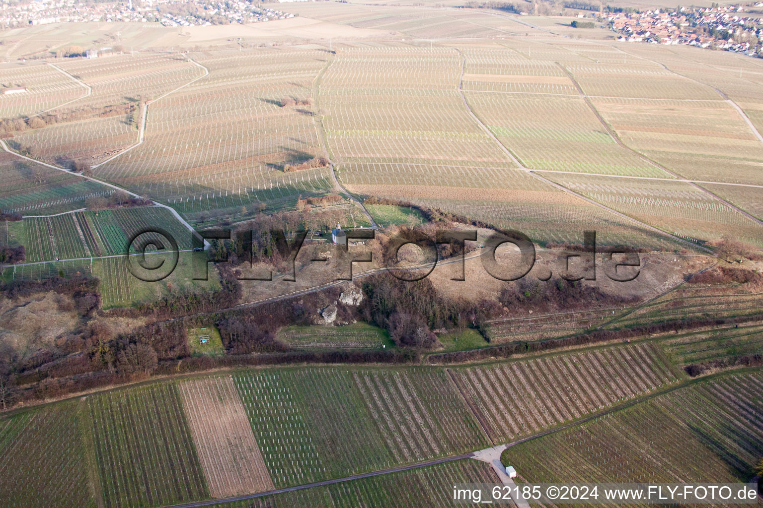 Vue d'oiseau de Petit kalmit à Ilbesheim bei Landau in der Pfalz dans le département Rhénanie-Palatinat, Allemagne