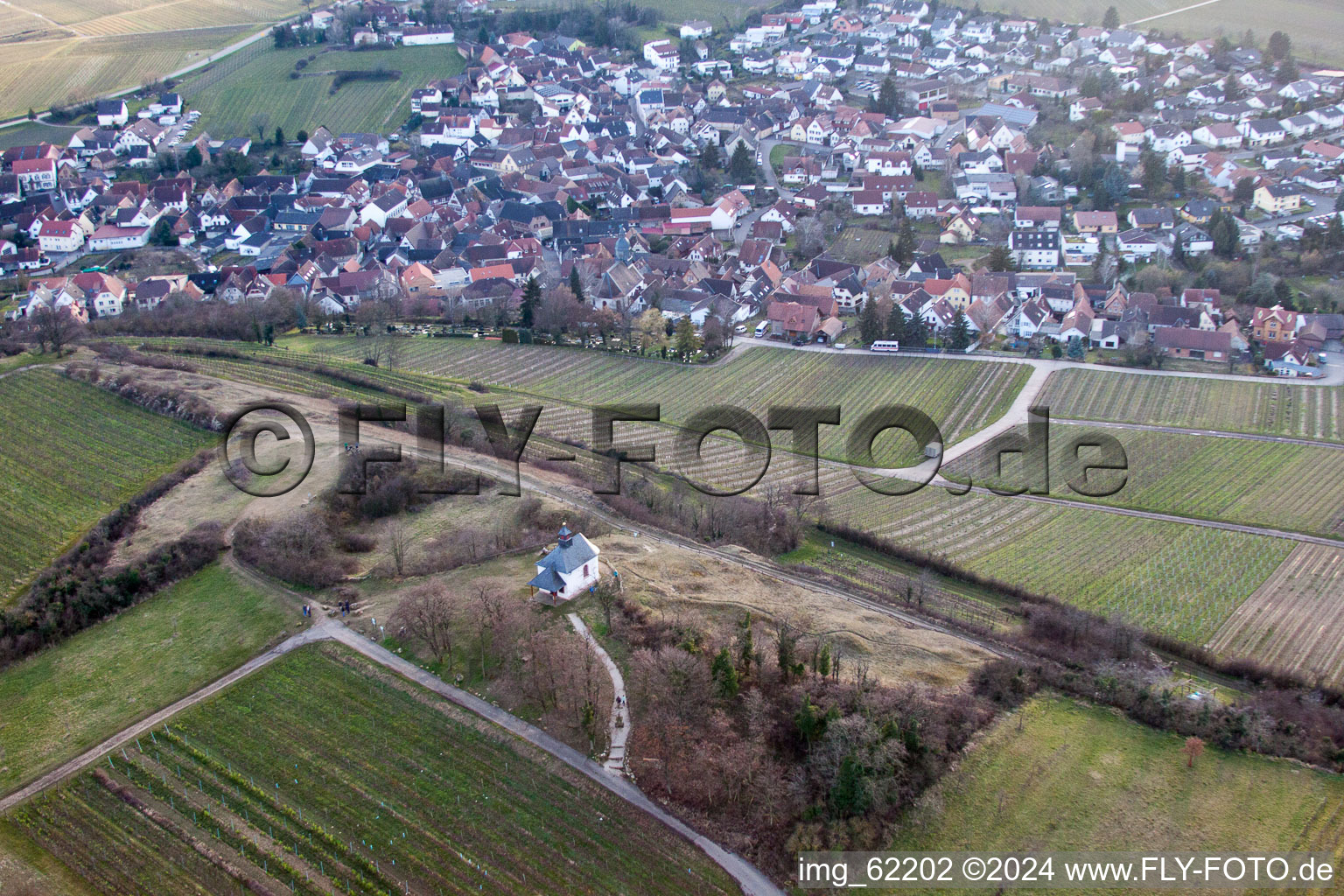 Petit kalmit à Ilbesheim bei Landau in der Pfalz dans le département Rhénanie-Palatinat, Allemagne d'un drone