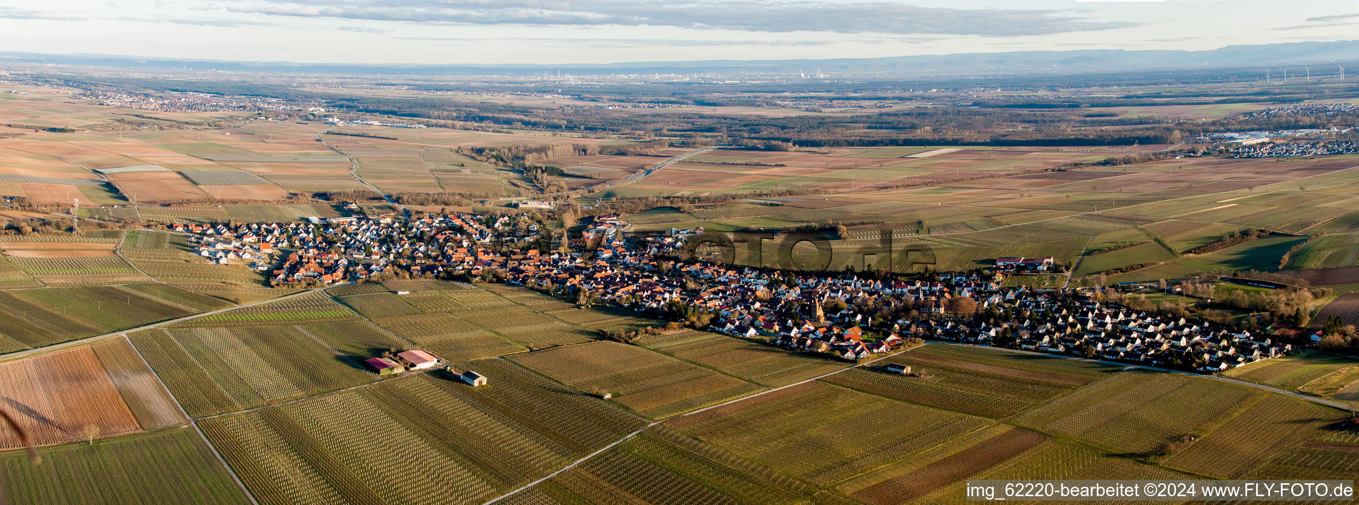 Insheim dans le département Rhénanie-Palatinat, Allemagne vu d'un drone