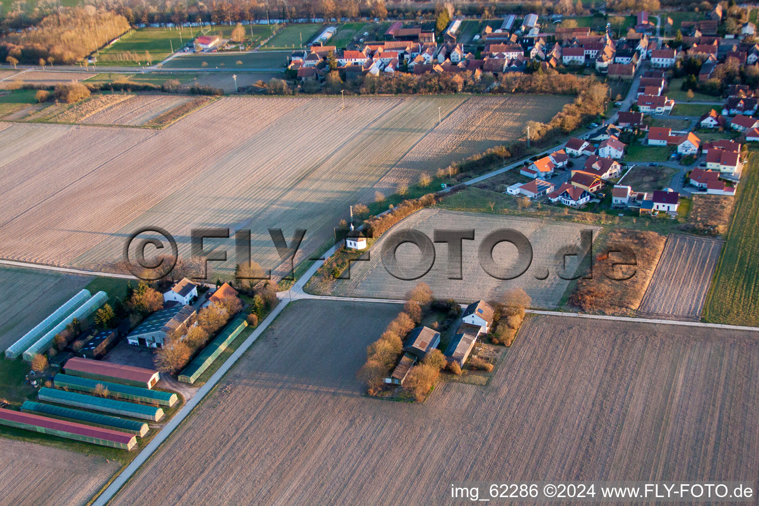 Vue oblique de Herxheimweyher dans le département Rhénanie-Palatinat, Allemagne