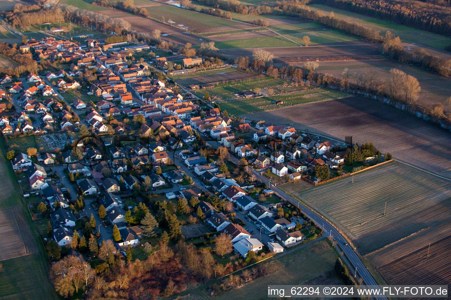 Enregistrement par drone de Herxheimweyher dans le département Rhénanie-Palatinat, Allemagne