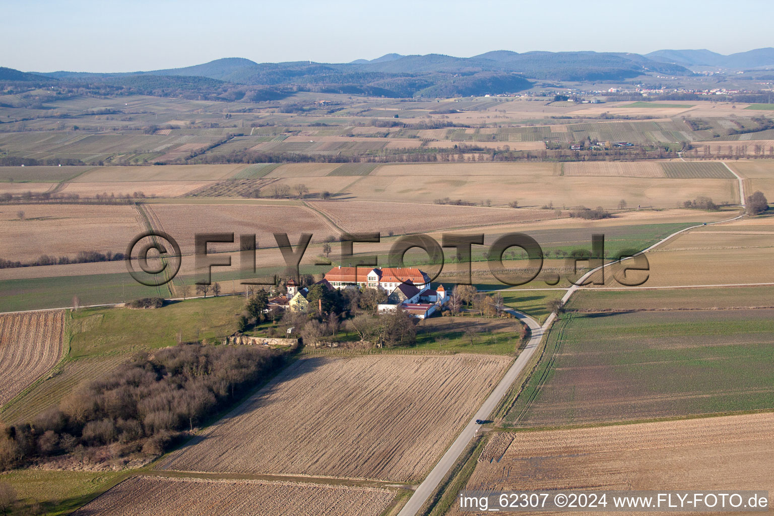 Vue aérienne de Haftelhof à Schweighofen dans le département Rhénanie-Palatinat, Allemagne