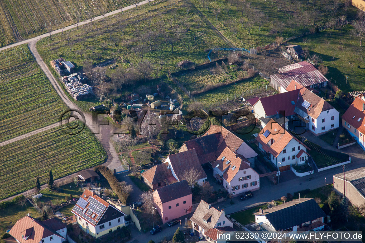 Vue aérienne de Quartier Schweigen in Schweigen-Rechtenbach dans le département Rhénanie-Palatinat, Allemagne