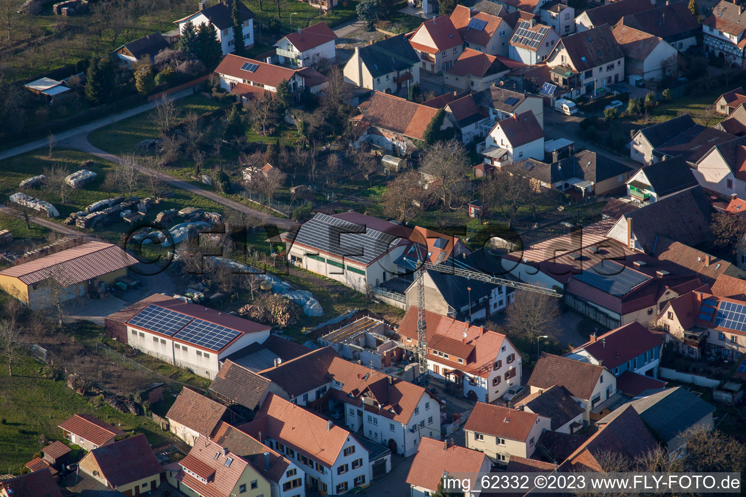 Vue aérienne de Quartier Schweigen in Schweigen-Rechtenbach dans le département Rhénanie-Palatinat, Allemagne