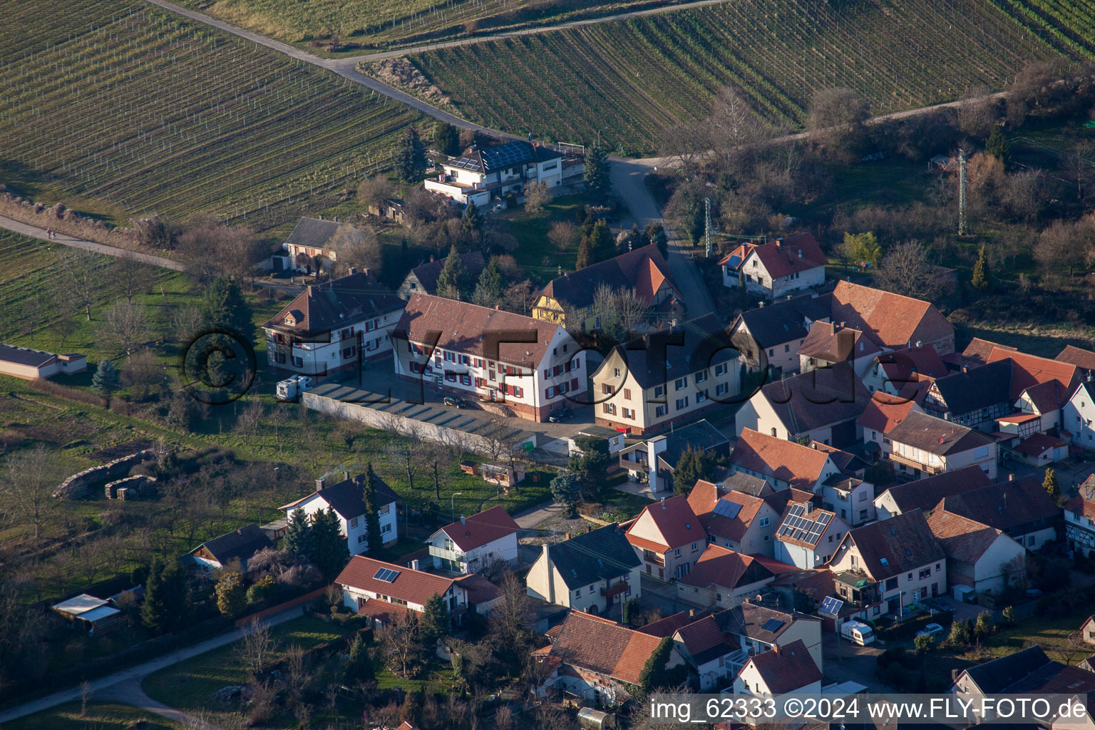 Quartier Schweigen in Schweigen-Rechtenbach dans le département Rhénanie-Palatinat, Allemagne d'en haut