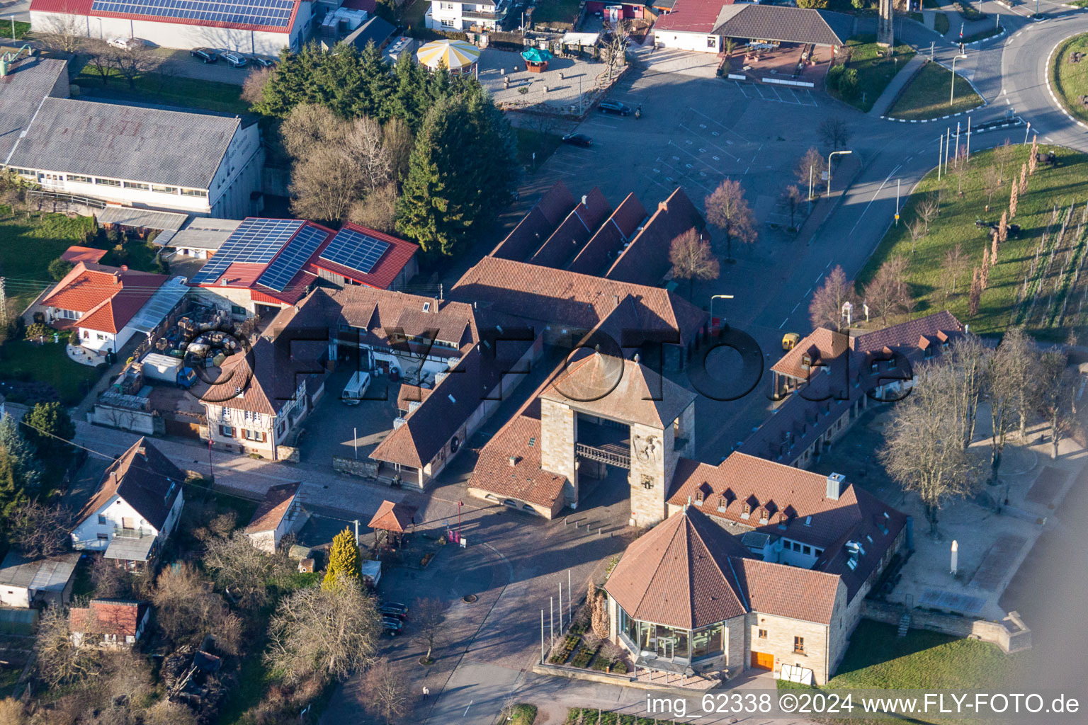 Vue d'oiseau de Quartier Schweigen in Schweigen-Rechtenbach dans le département Rhénanie-Palatinat, Allemagne