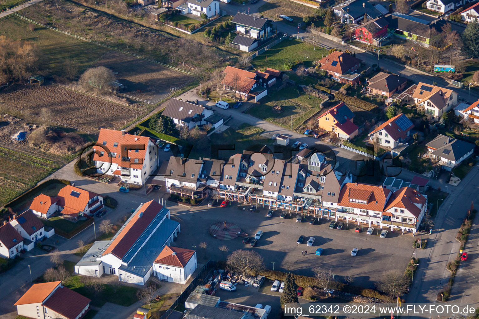 Quartier Schweigen in Schweigen-Rechtenbach dans le département Rhénanie-Palatinat, Allemagne vue du ciel