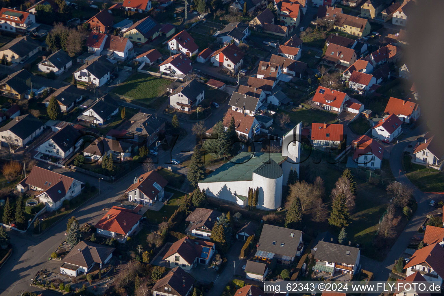 Quartier Rechtenbach in Schweigen-Rechtenbach dans le département Rhénanie-Palatinat, Allemagne vue d'en haut