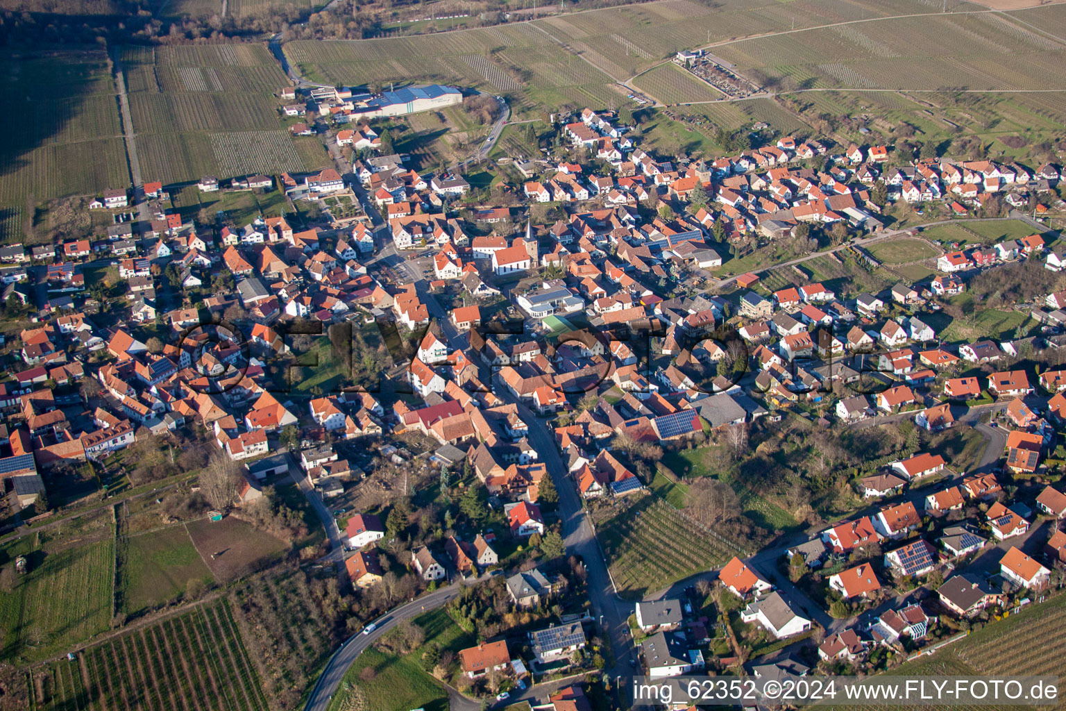 Oberotterbach dans le département Rhénanie-Palatinat, Allemagne d'en haut