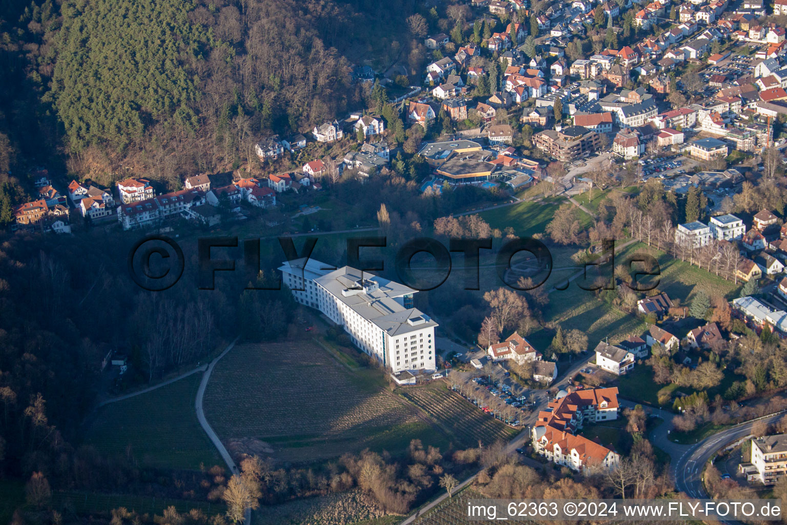 Vue aérienne de Parc thermal à Bad Bergzabern dans le département Rhénanie-Palatinat, Allemagne