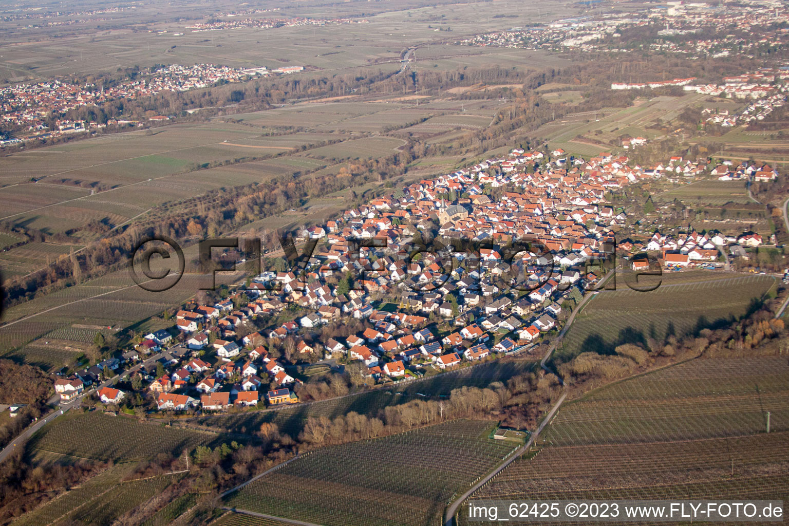 Vue aérienne de Du sud-ouest à le quartier Arzheim in Landau in der Pfalz dans le département Rhénanie-Palatinat, Allemagne