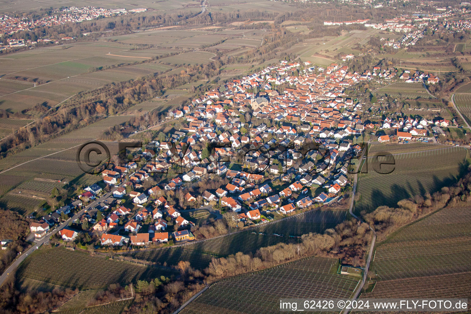 Vue aérienne de Du sud-ouest à le quartier Arzheim in Landau in der Pfalz dans le département Rhénanie-Palatinat, Allemagne