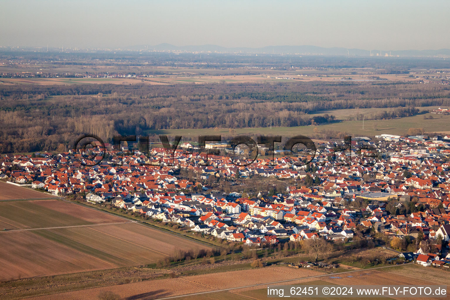 Offenbach an der Queich dans le département Rhénanie-Palatinat, Allemagne vue du ciel