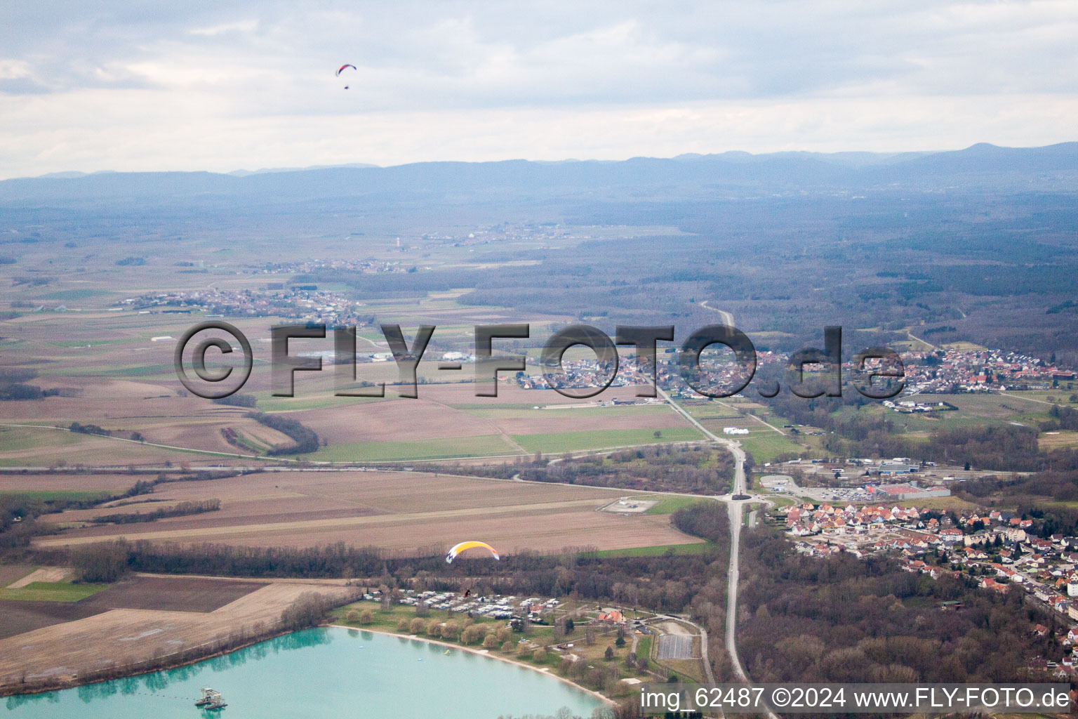 Lauterbourg dans le département Bas Rhin, France depuis l'avion