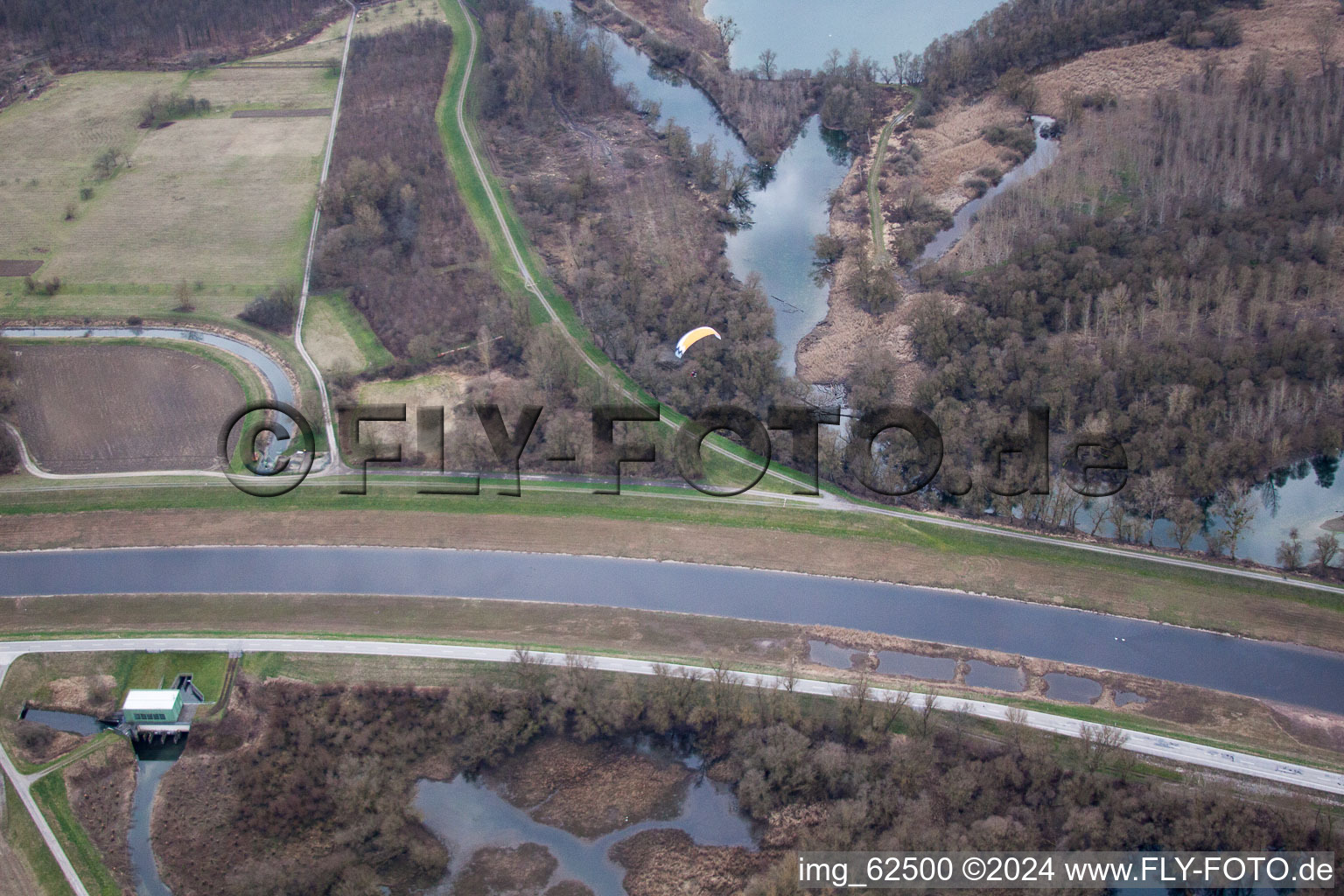 Photographie aérienne de Estuaire de la Murg à Steinmauern dans le département Bade-Wurtemberg, Allemagne