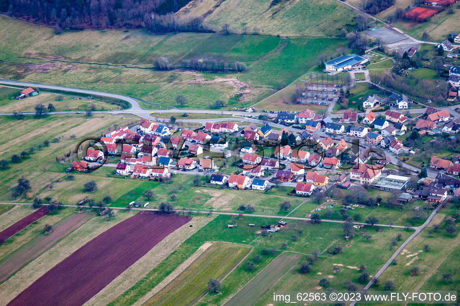 Vue aérienne de Quartier Völkersbach in Malsch dans le département Bade-Wurtemberg, Allemagne