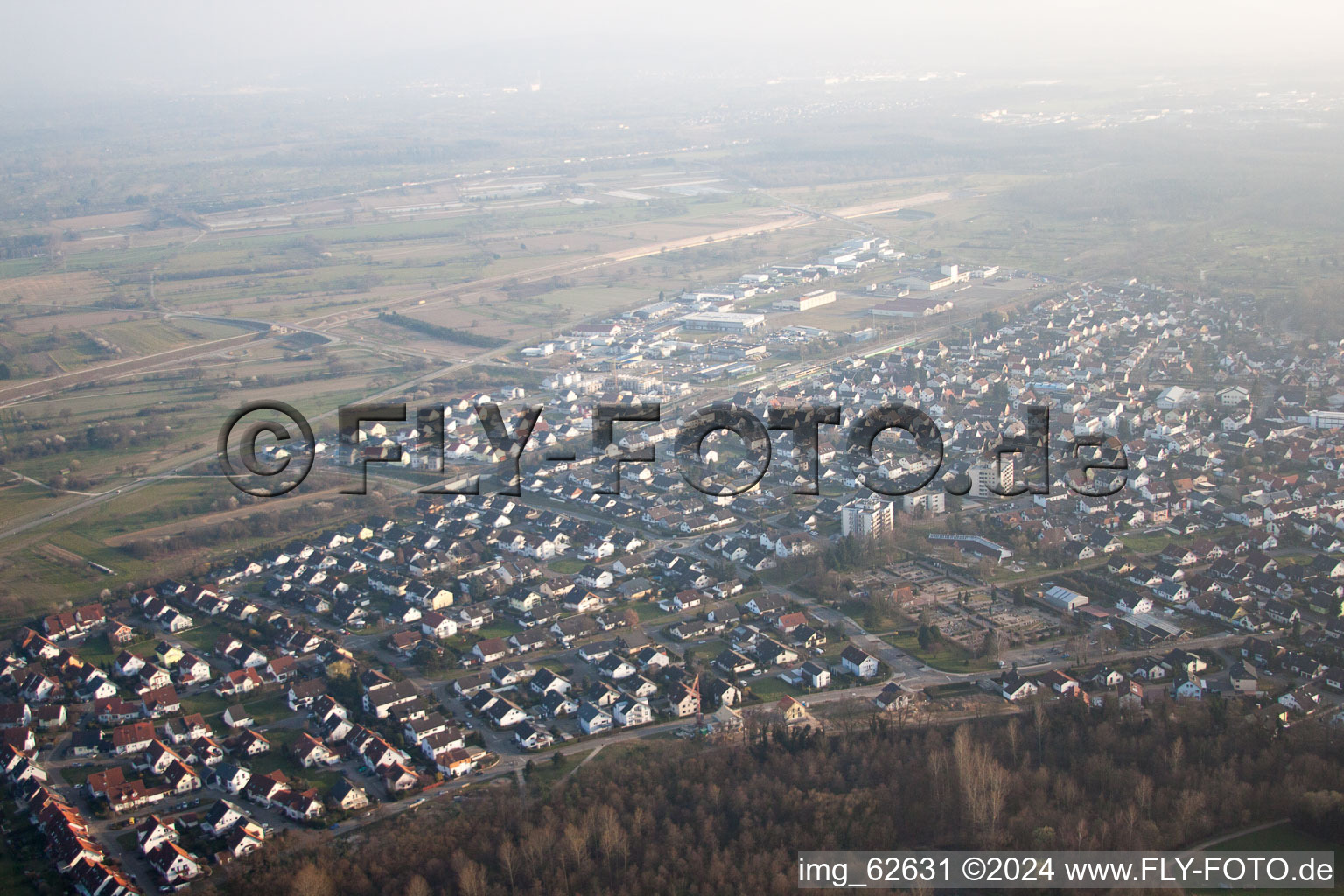 Photographie aérienne de Ötigheim dans le département Bade-Wurtemberg, Allemagne