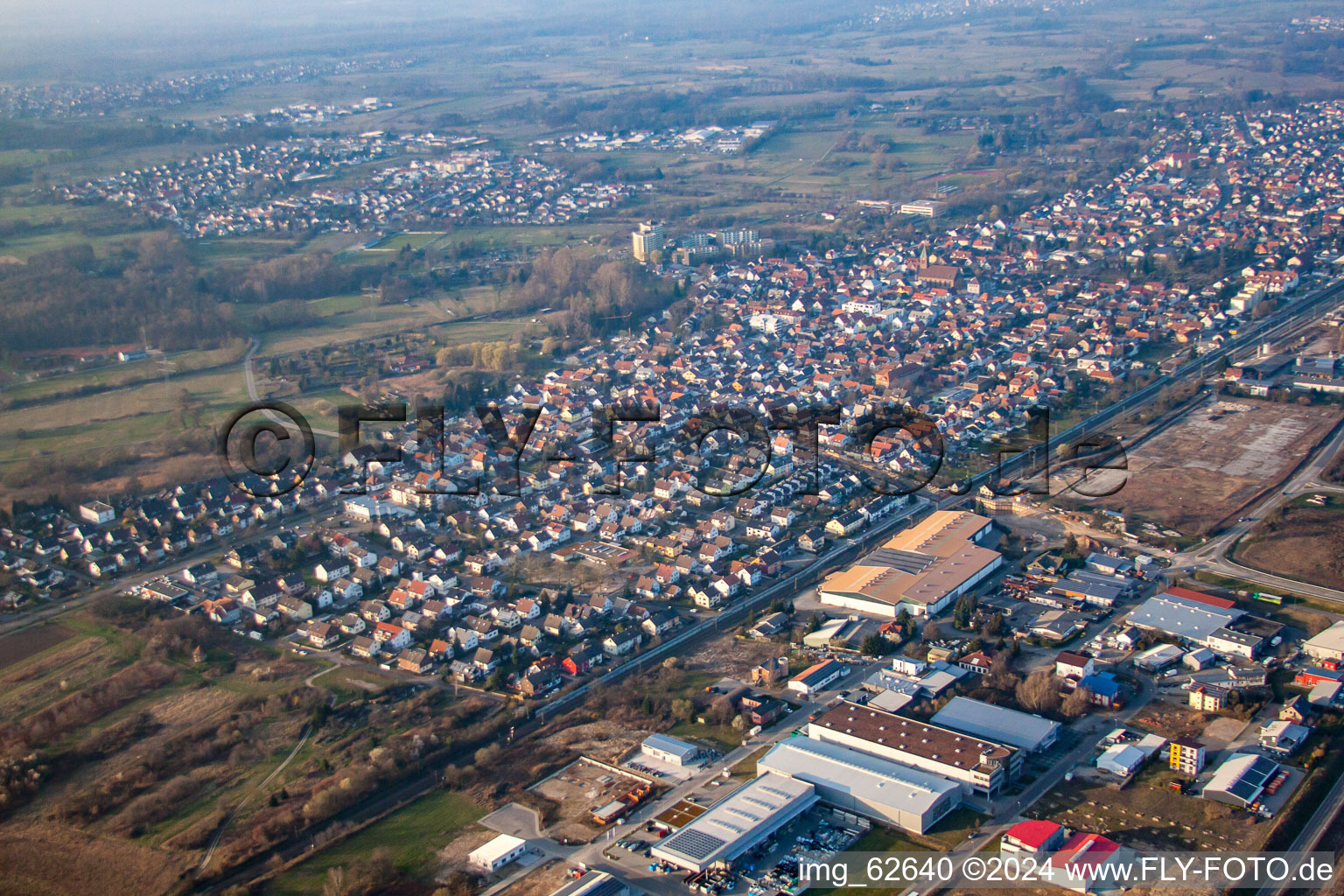 Photographie aérienne de Vue des rues et des maisons des quartiers résidentiels à Durmersheim dans le département Bade-Wurtemberg, Allemagne