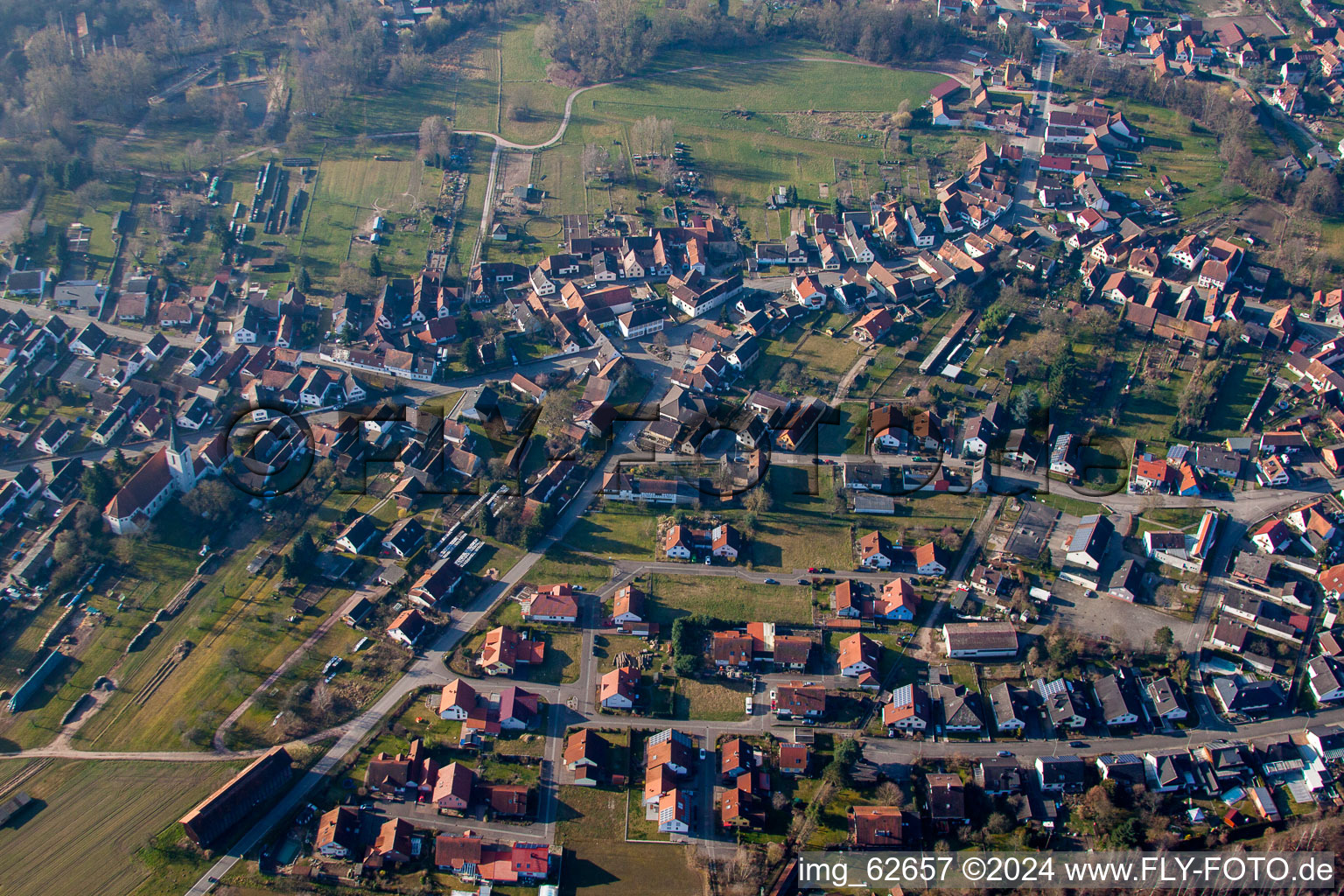 Image drone de Scheibenhard dans le département Bas Rhin, France