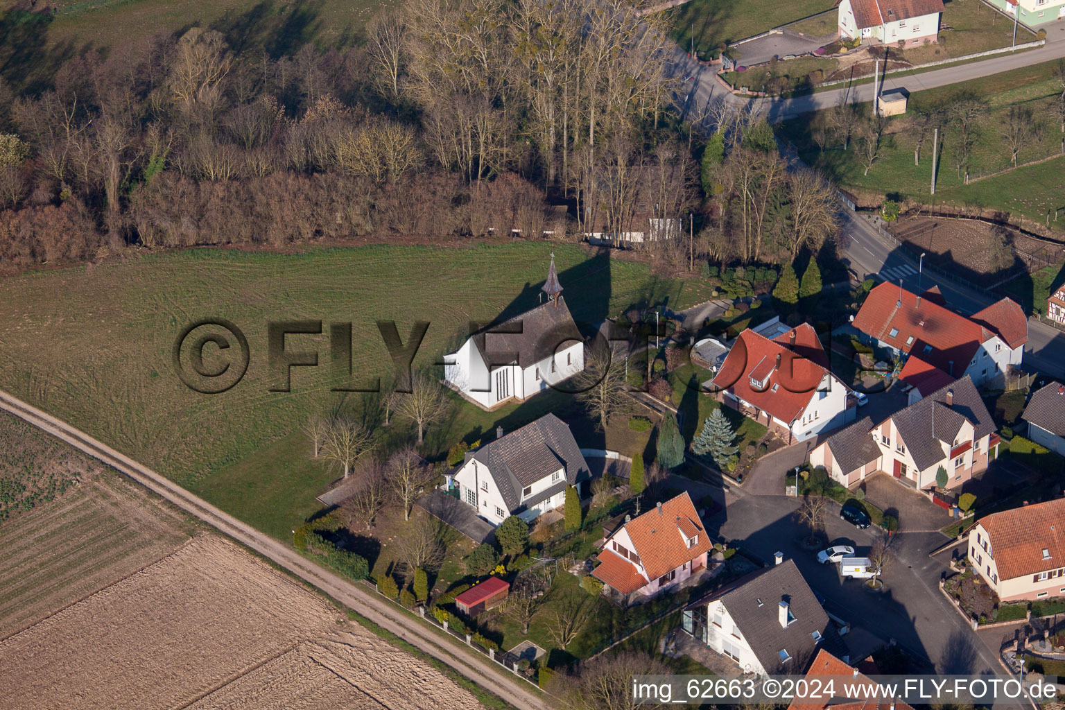 Photographie aérienne de Scheibenhard dans le département Bas Rhin, France