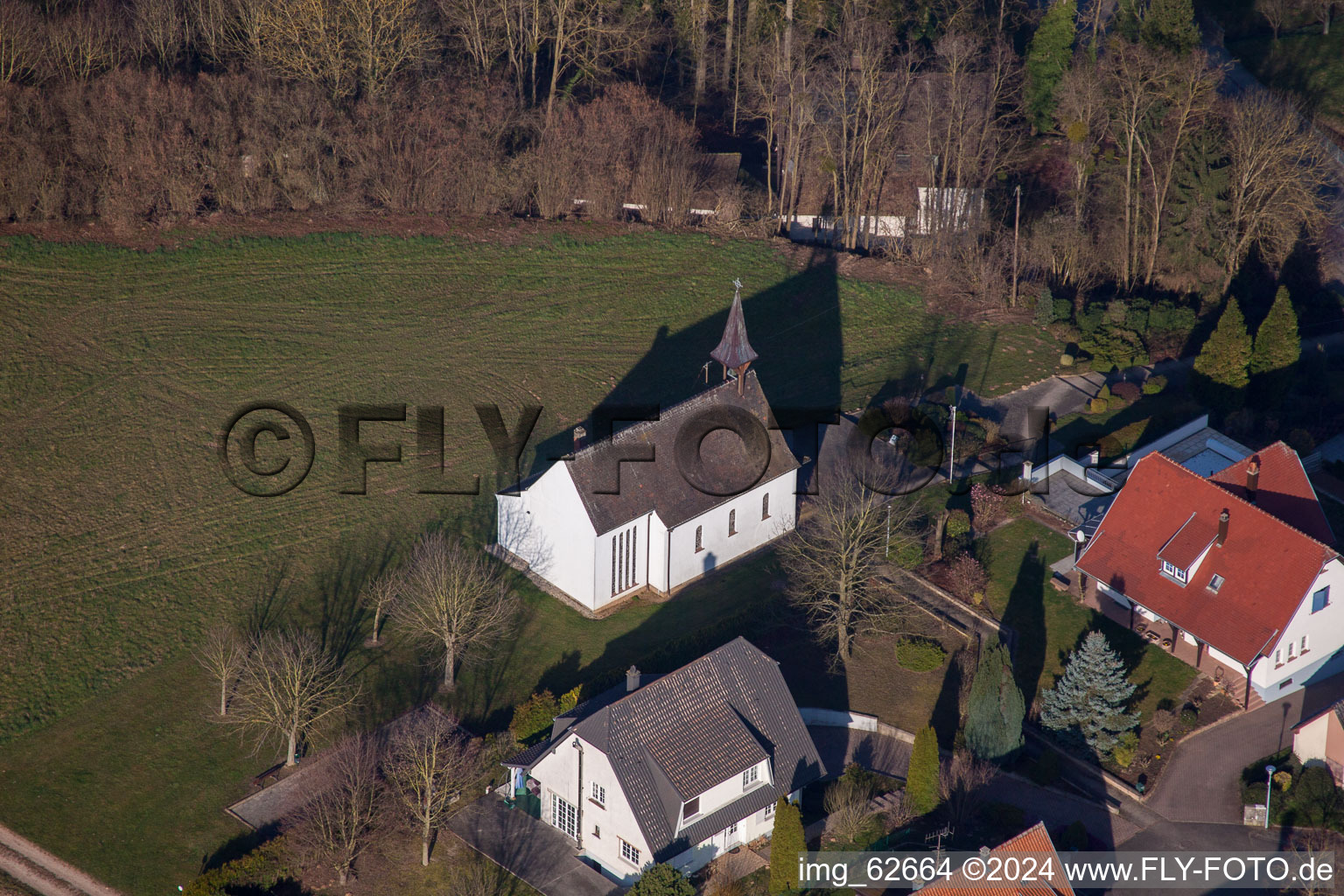 Vue oblique de Scheibenhard dans le département Bas Rhin, France