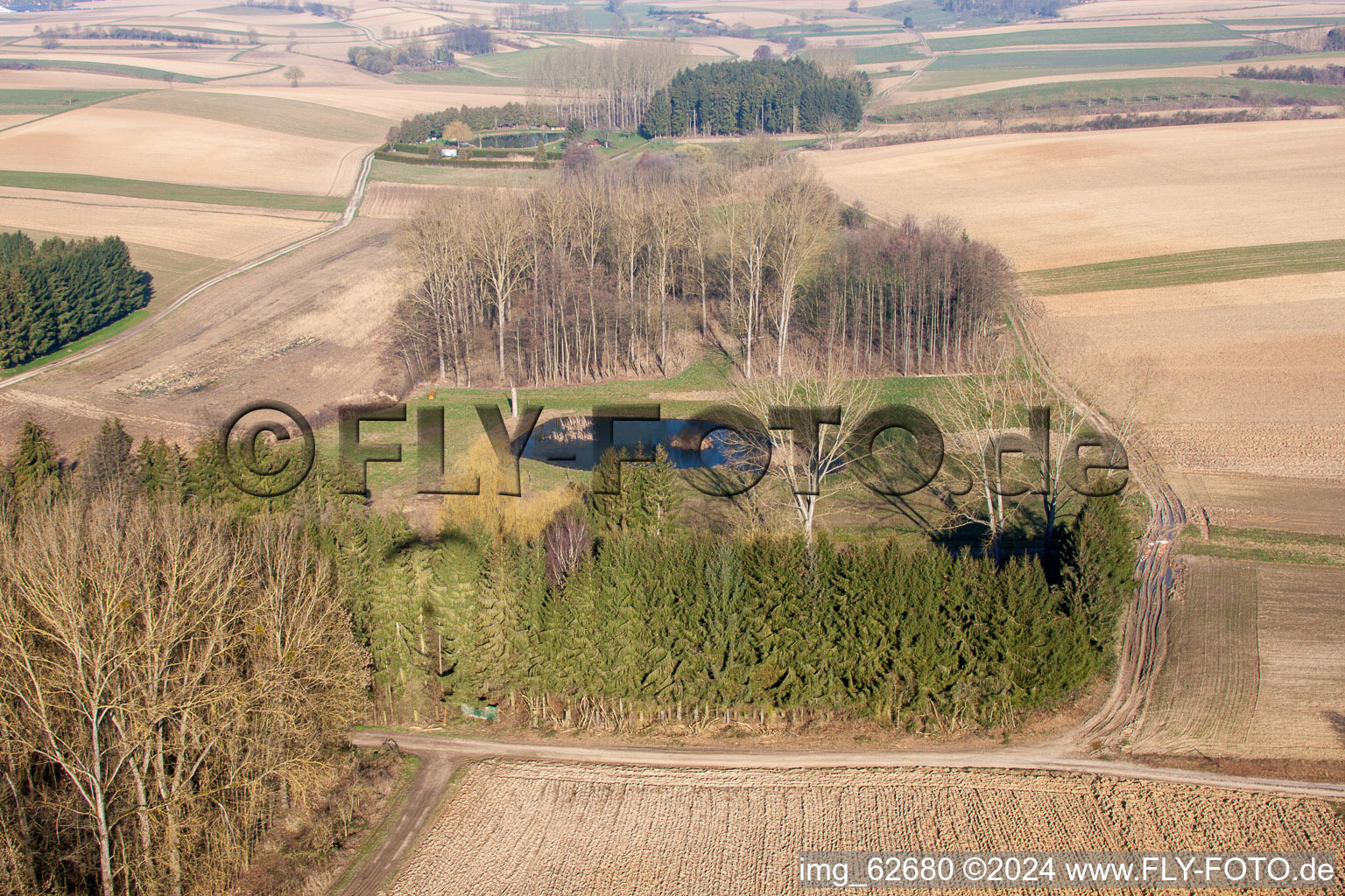 Siegen dans le département Bas Rhin, France depuis l'avion