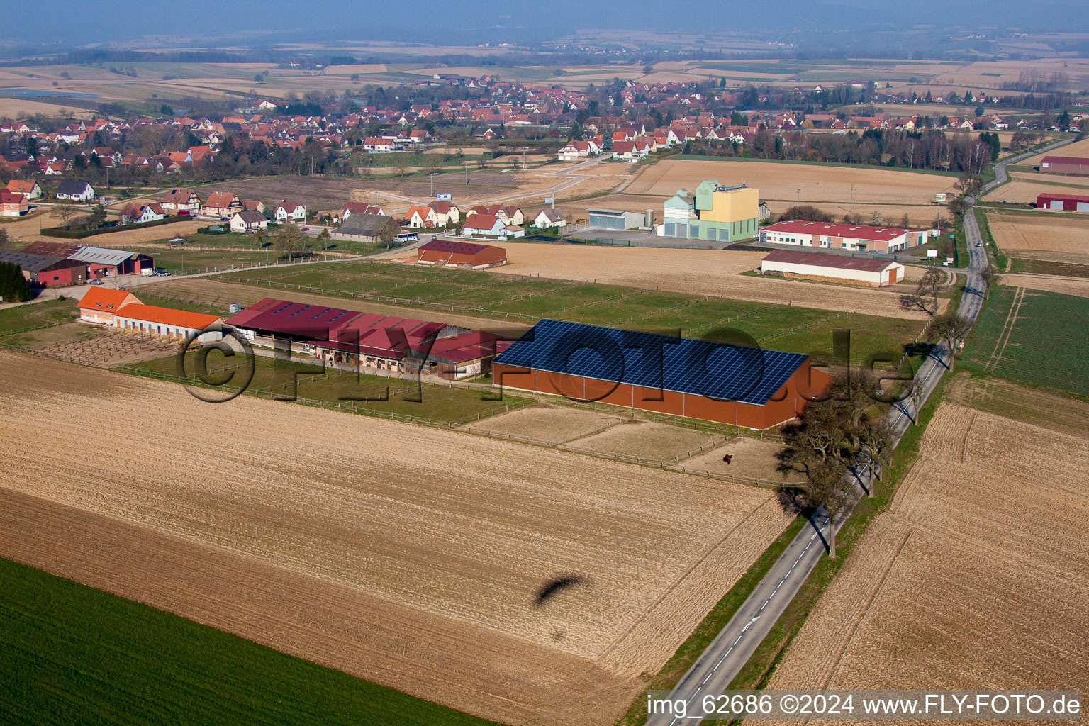 Seebach dans le département Bas Rhin, France d'en haut