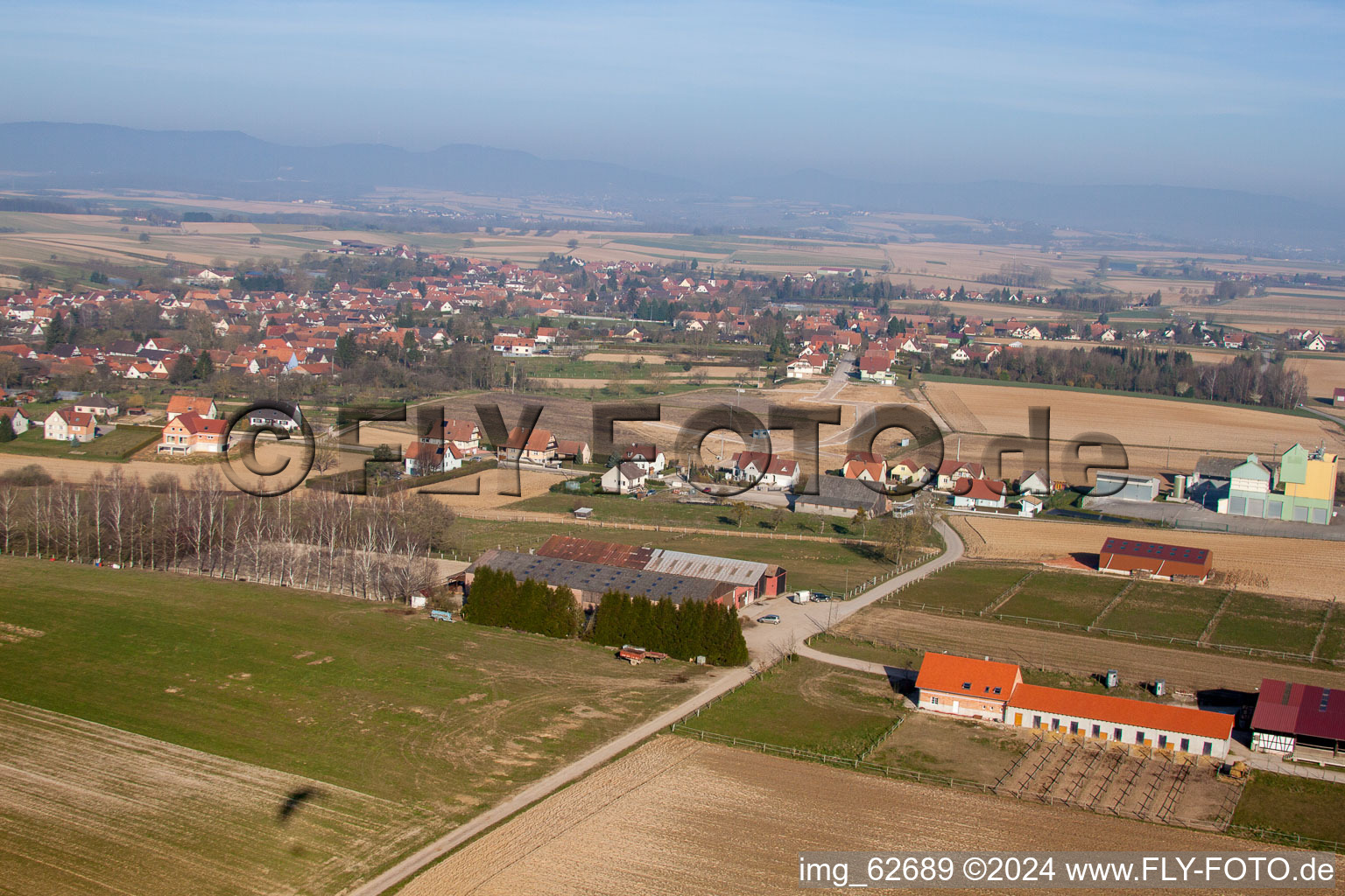 Seebach dans le département Bas Rhin, France hors des airs