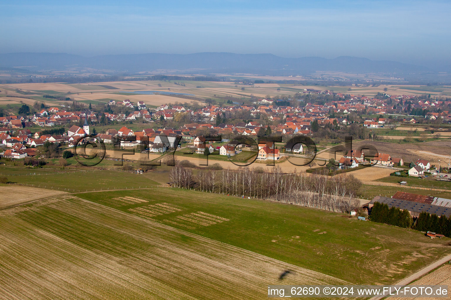 Seebach dans le département Bas Rhin, France vue d'en haut