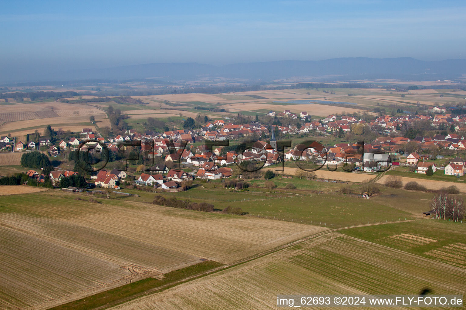 Seebach dans le département Bas Rhin, France vue du ciel