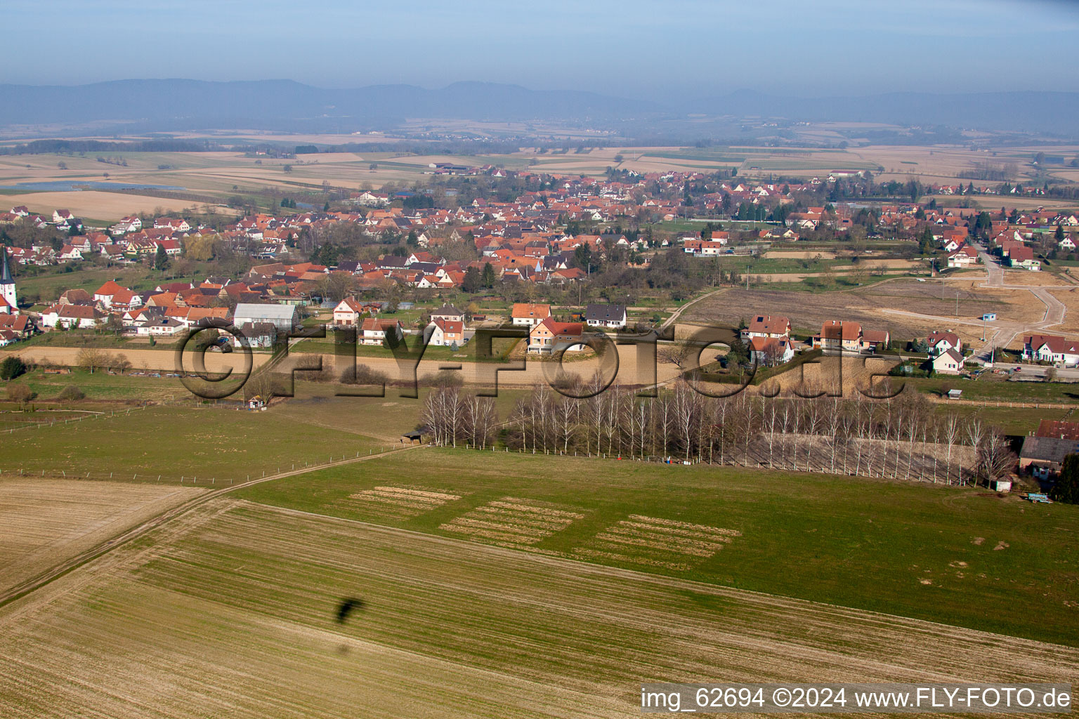 Enregistrement par drone de Seebach dans le département Bas Rhin, France