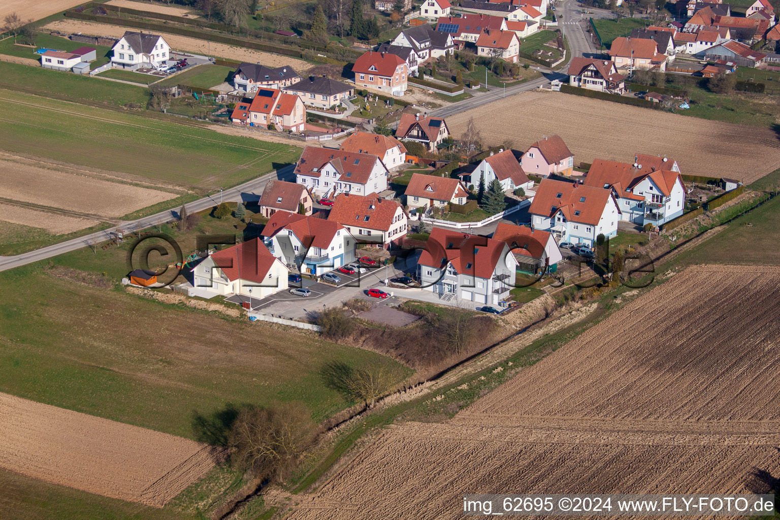 Image drone de Seebach dans le département Bas Rhin, France