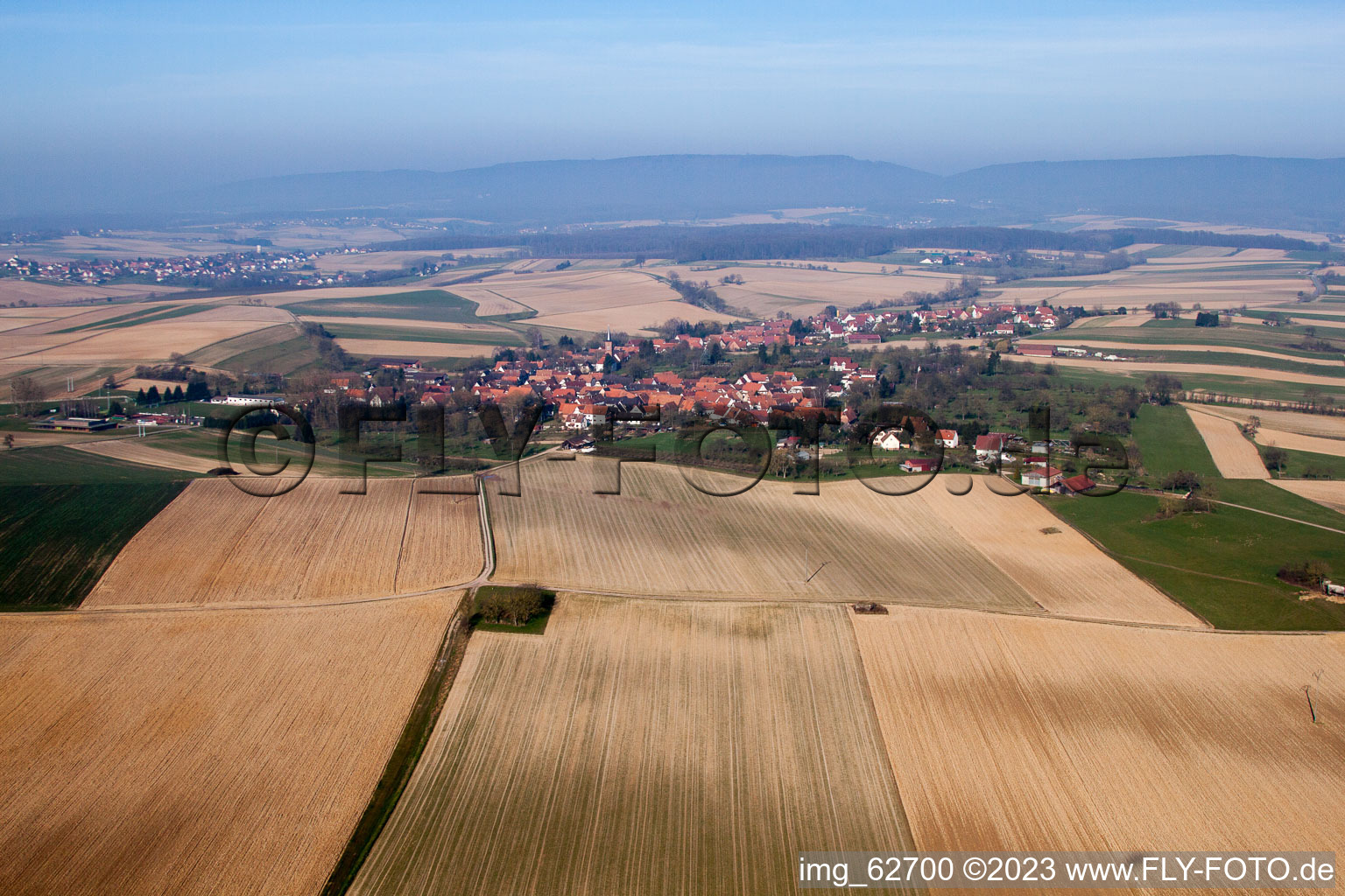 Photographie aérienne de Hunspach dans le département Bas Rhin, France