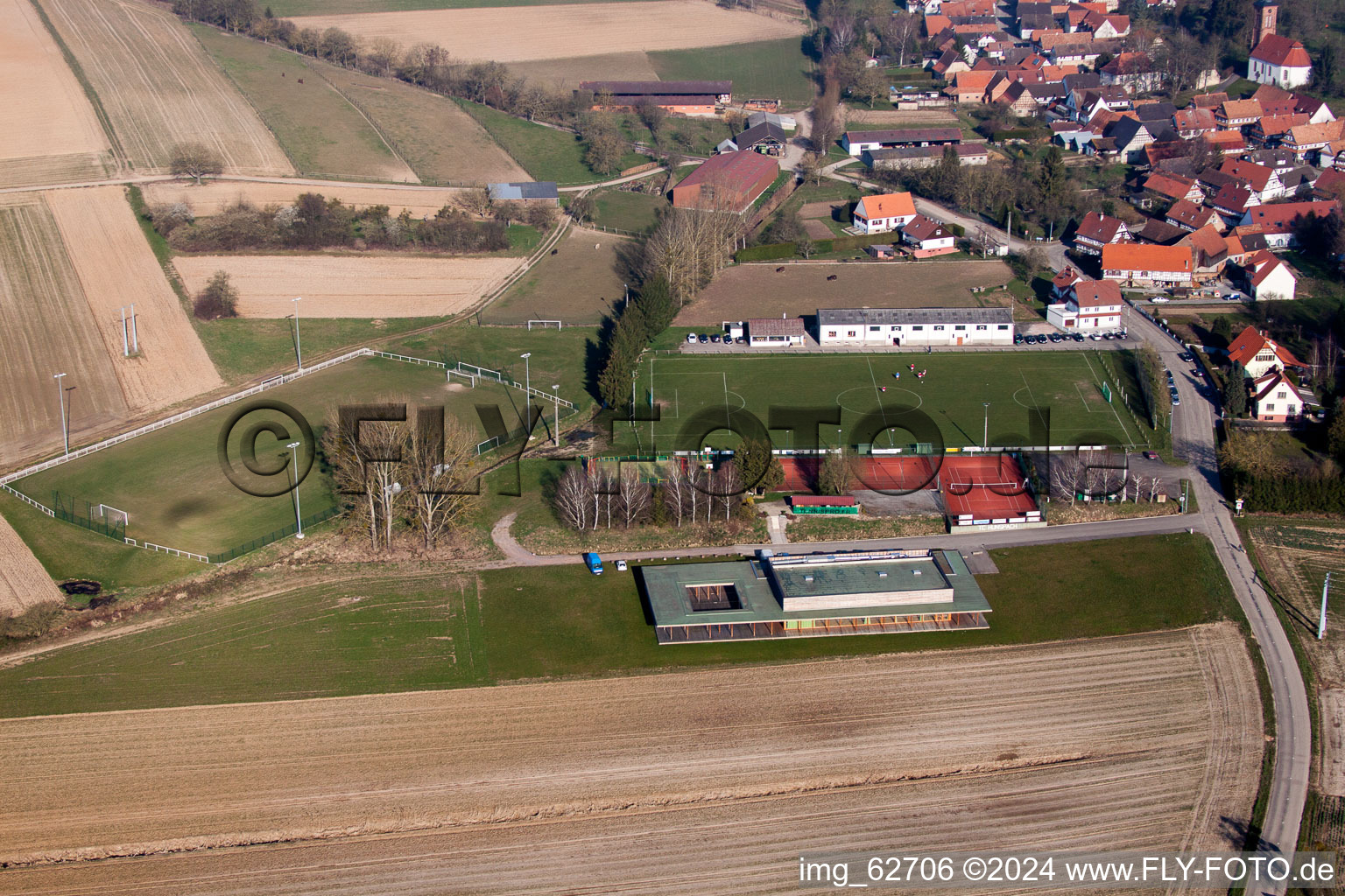 Hunspach dans le département Bas Rhin, France vue d'en haut