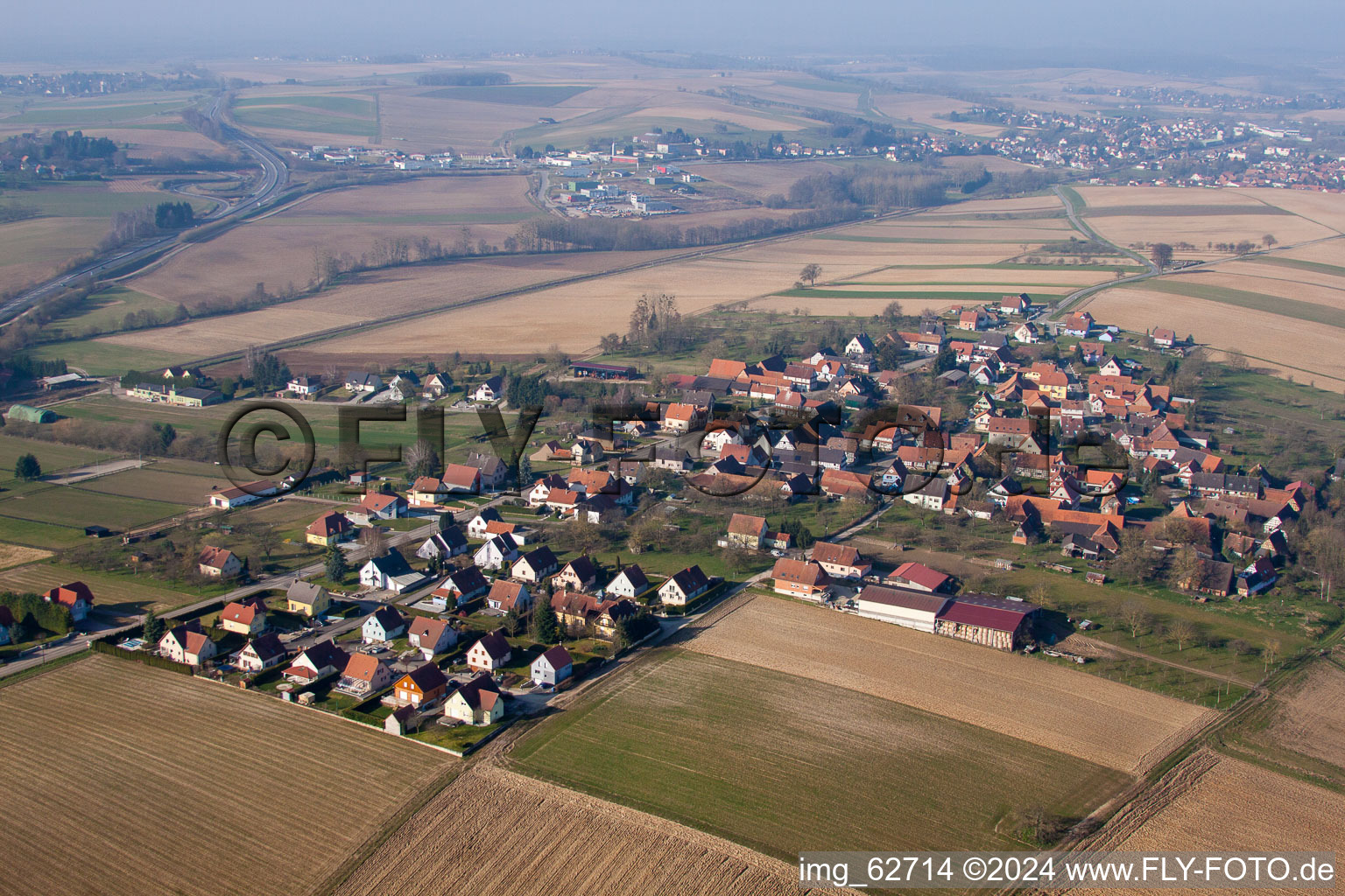 Hermerswiller dans le département Bas Rhin, France d'en haut